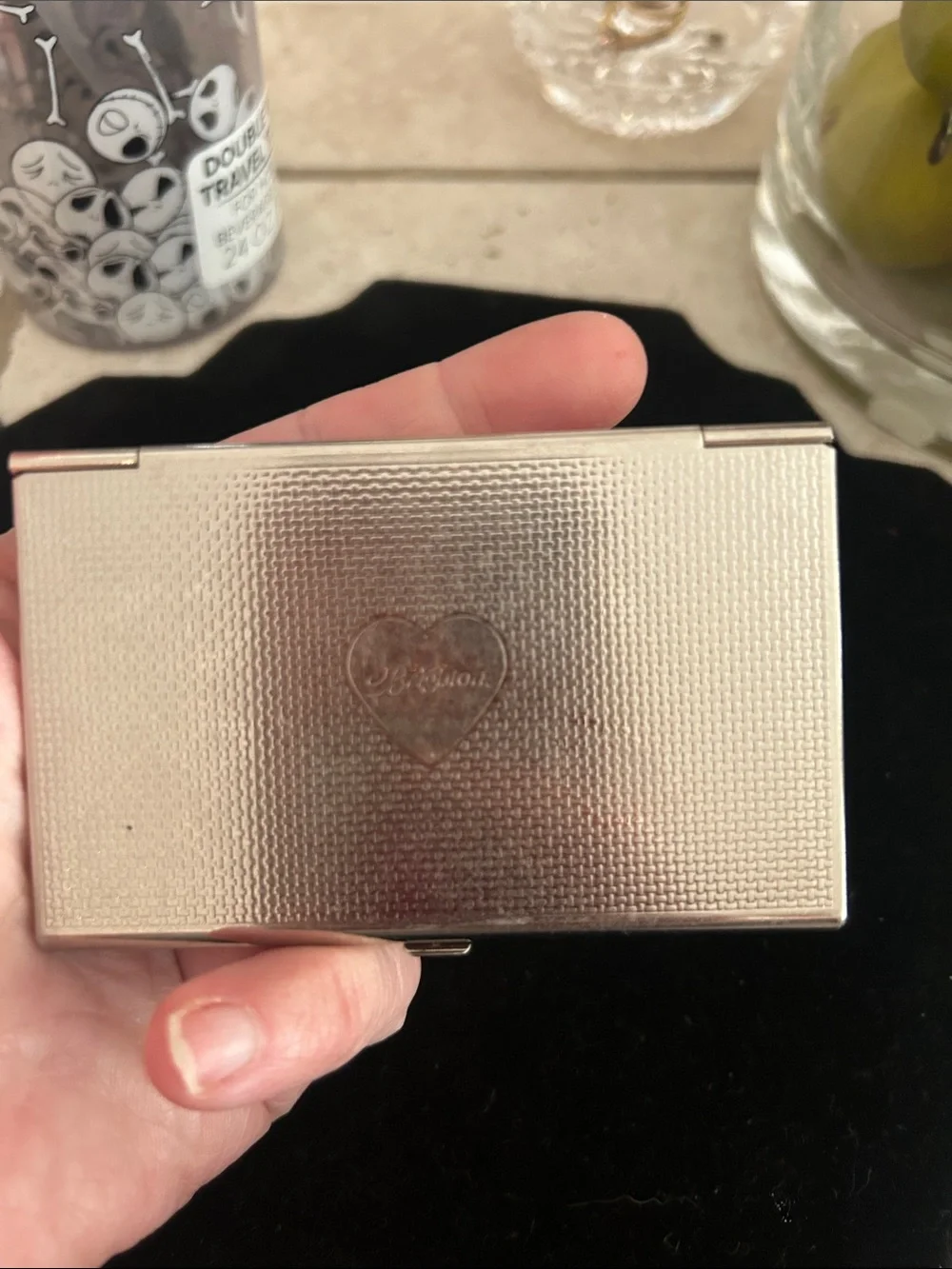 Brighton Pink Heart Floral Metal Card Case